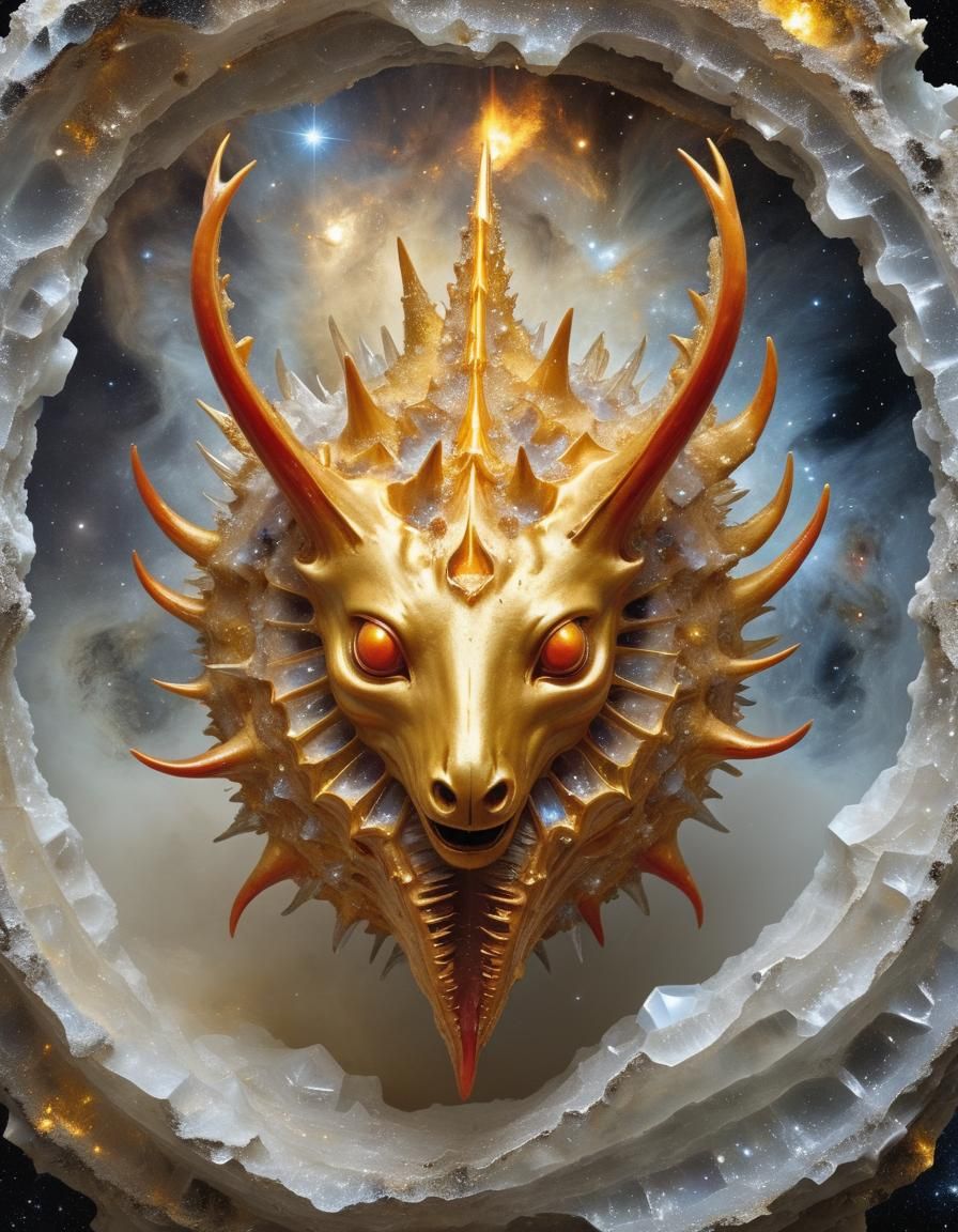 Fiery Frozen Helioceras in Space