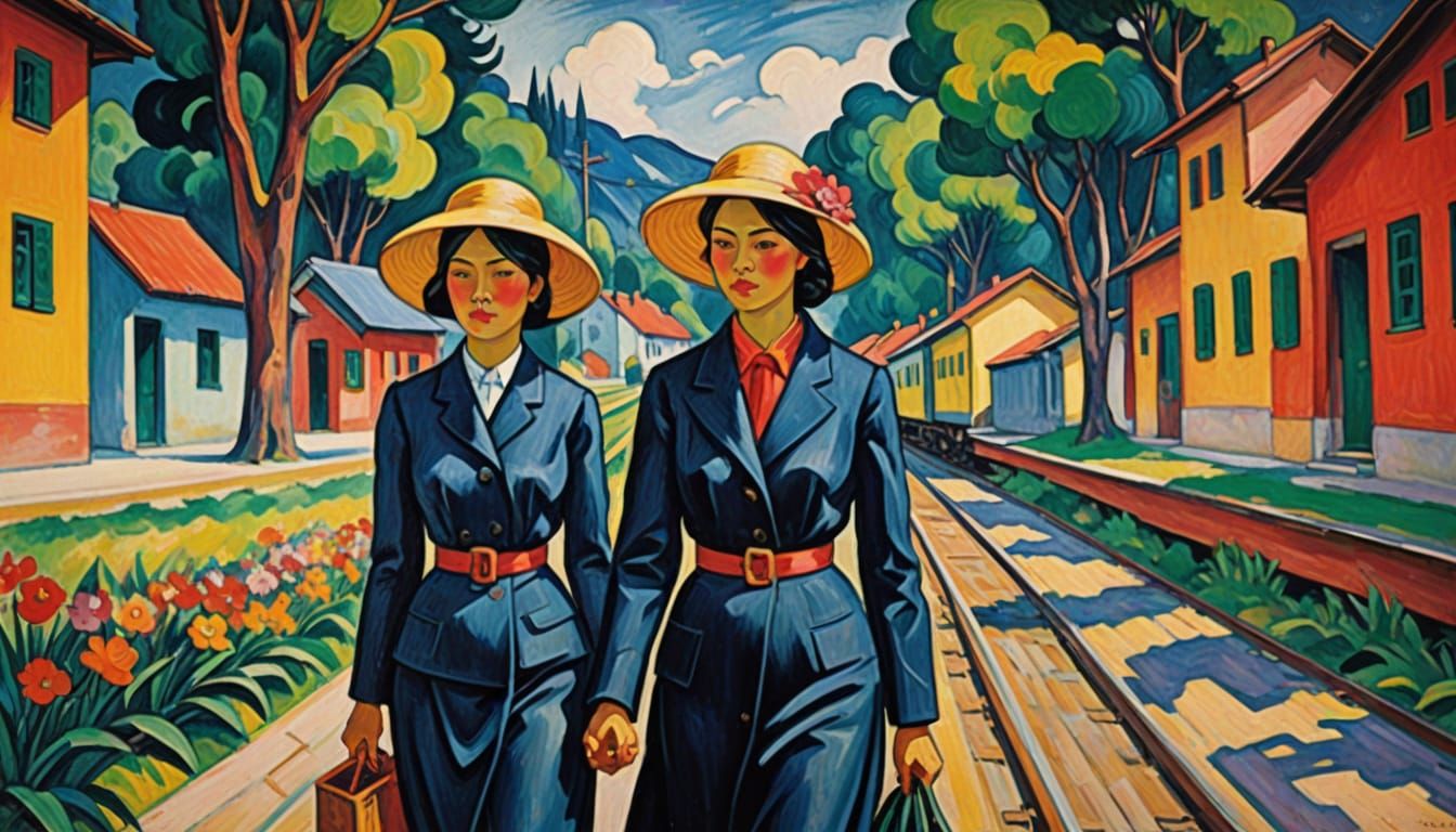 Vietnamese-Italian Woman in Fauvist Style of August Macke