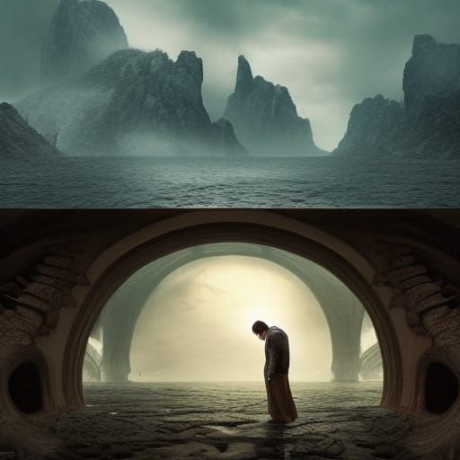 Heartbroken Man: Dramatic Digital Matte Painting