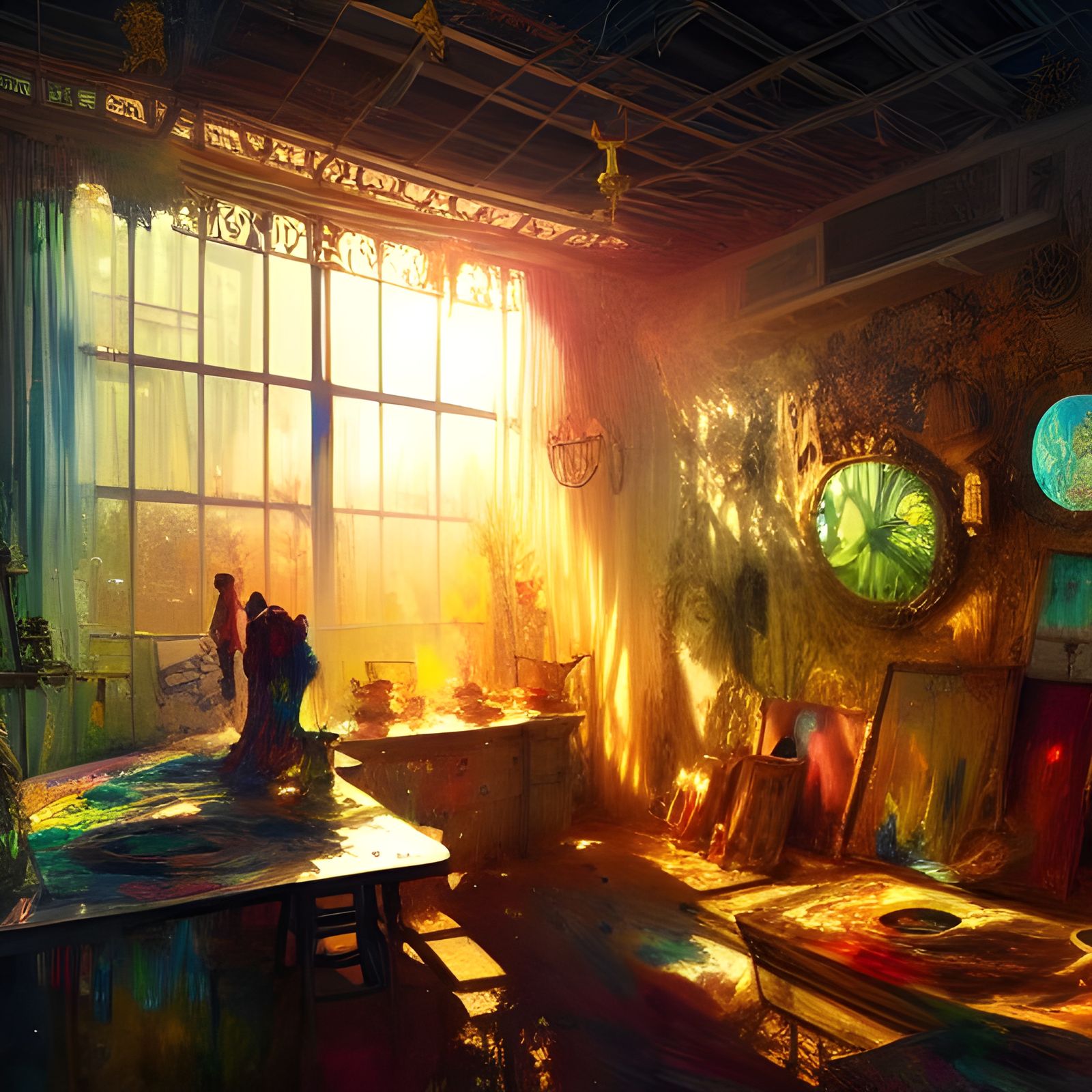 Magical Art Studio in Golden Hour Light