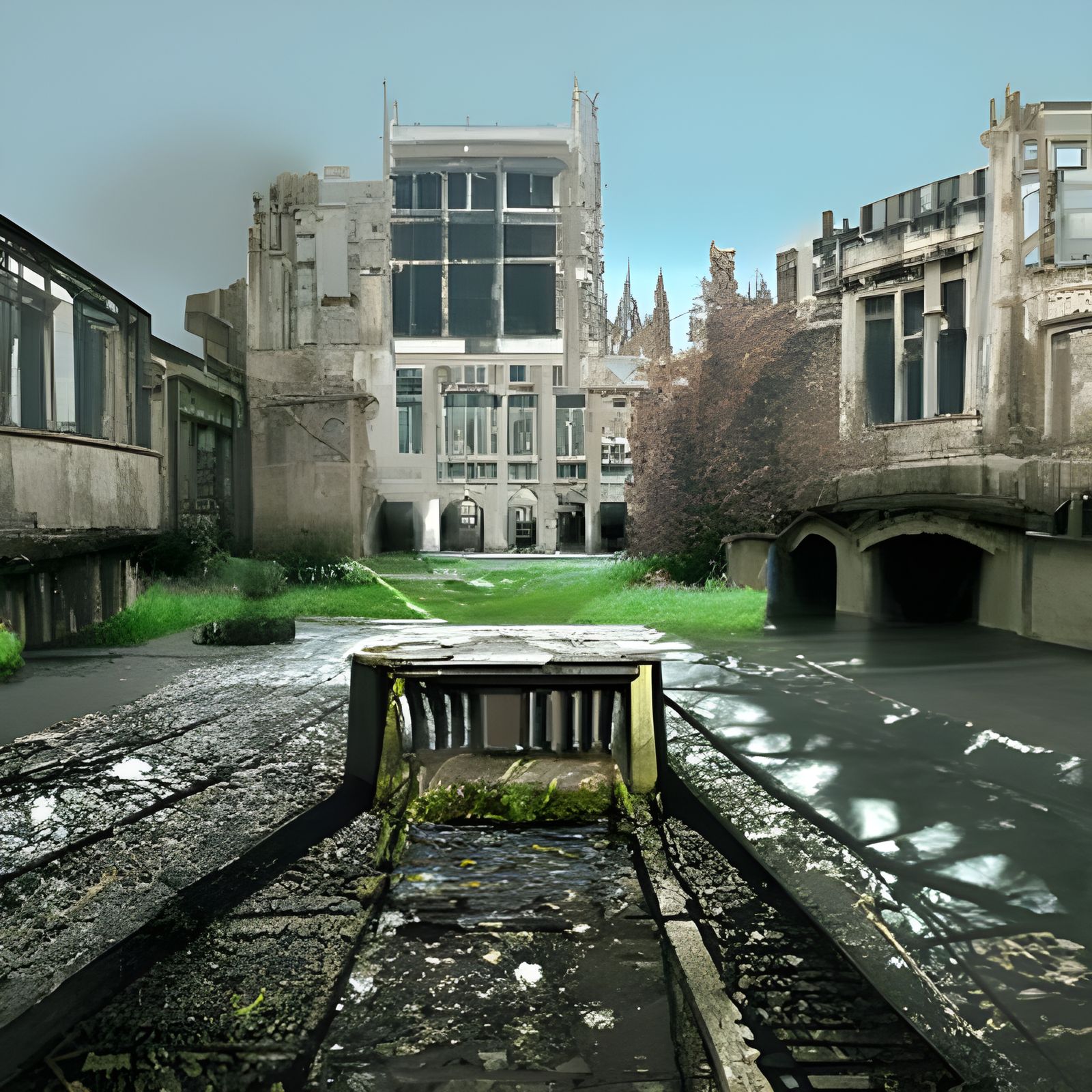 Post-Apocalyptic Cambridge University in Ruins
