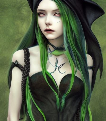 Gothic Elf Portrait in Hyperrealistic Style