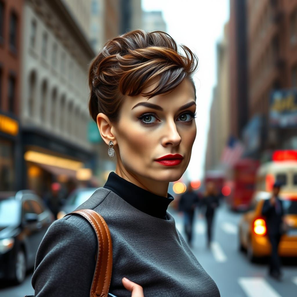 Elegant Audrey Hepburn in Chic New York City Portrait