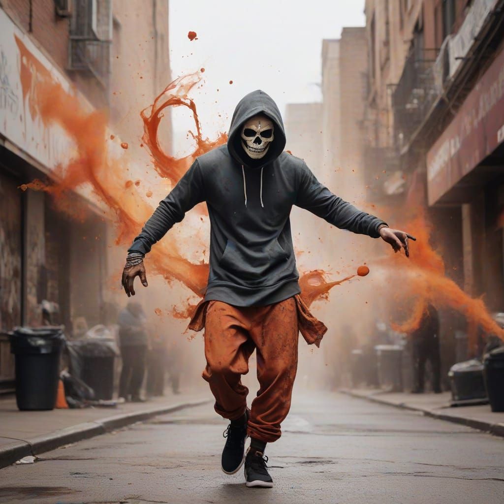 Street Dancer in Día de los Muertos Style