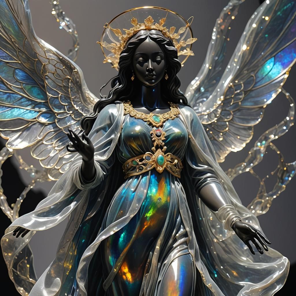 Black Opal Angelic Muse Statue