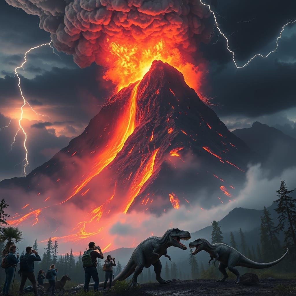 Massive Volcanic Eruption in a Dystopian Landscape