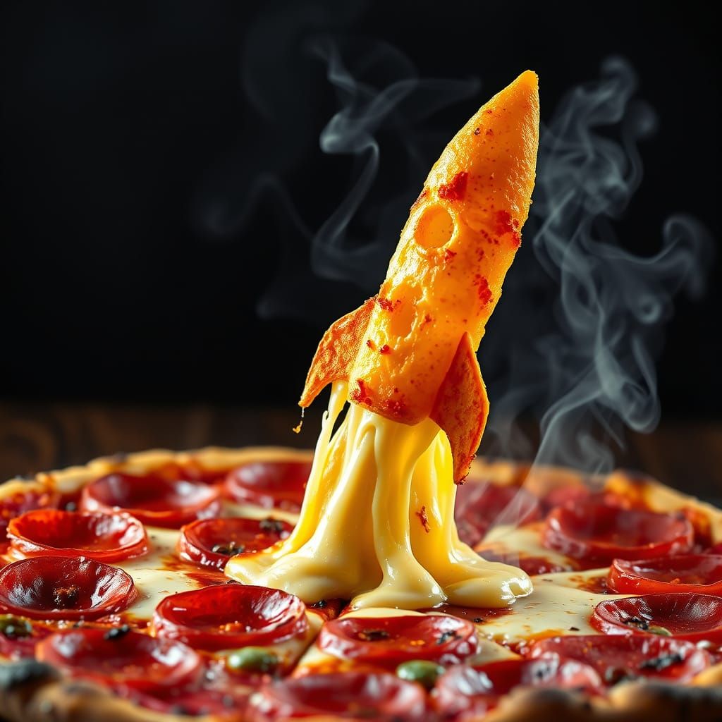 Cheese Rocket Launching from Pepperoni Pizza