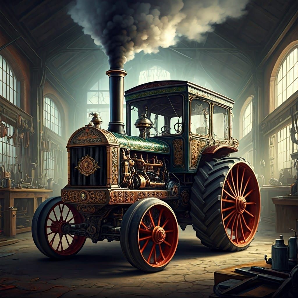Steampunk Tractor in Vivid Detail