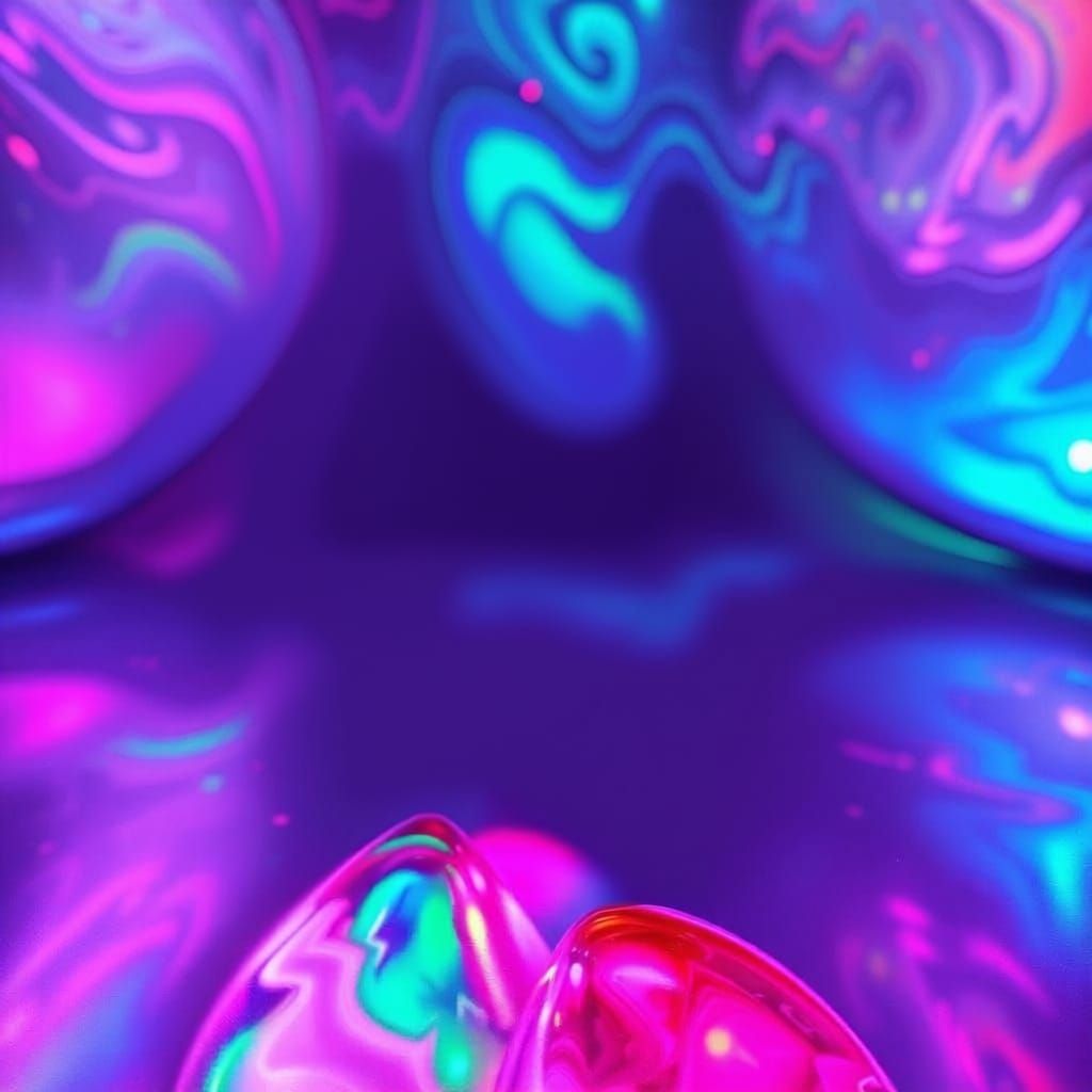 Luminous 3D Love Hearts in a Futuristic Style