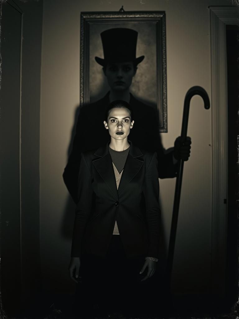 Gothic Horror: Woman and Shadowy Figure