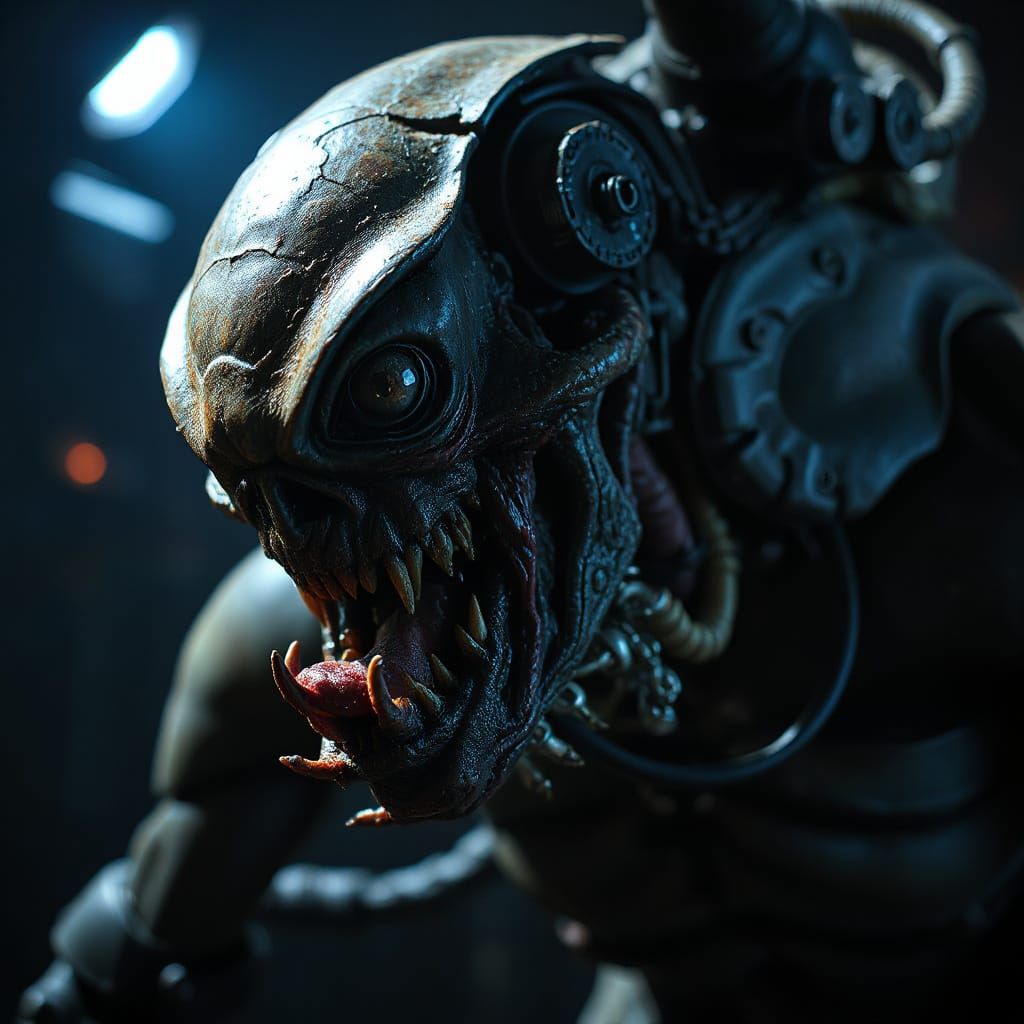 Dark Biomechanical Monstrosity in Giger Style