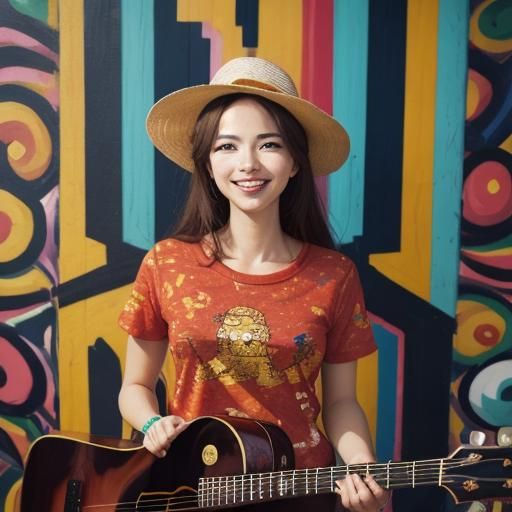 Inspiring Portrait in Front of Spanish Mural