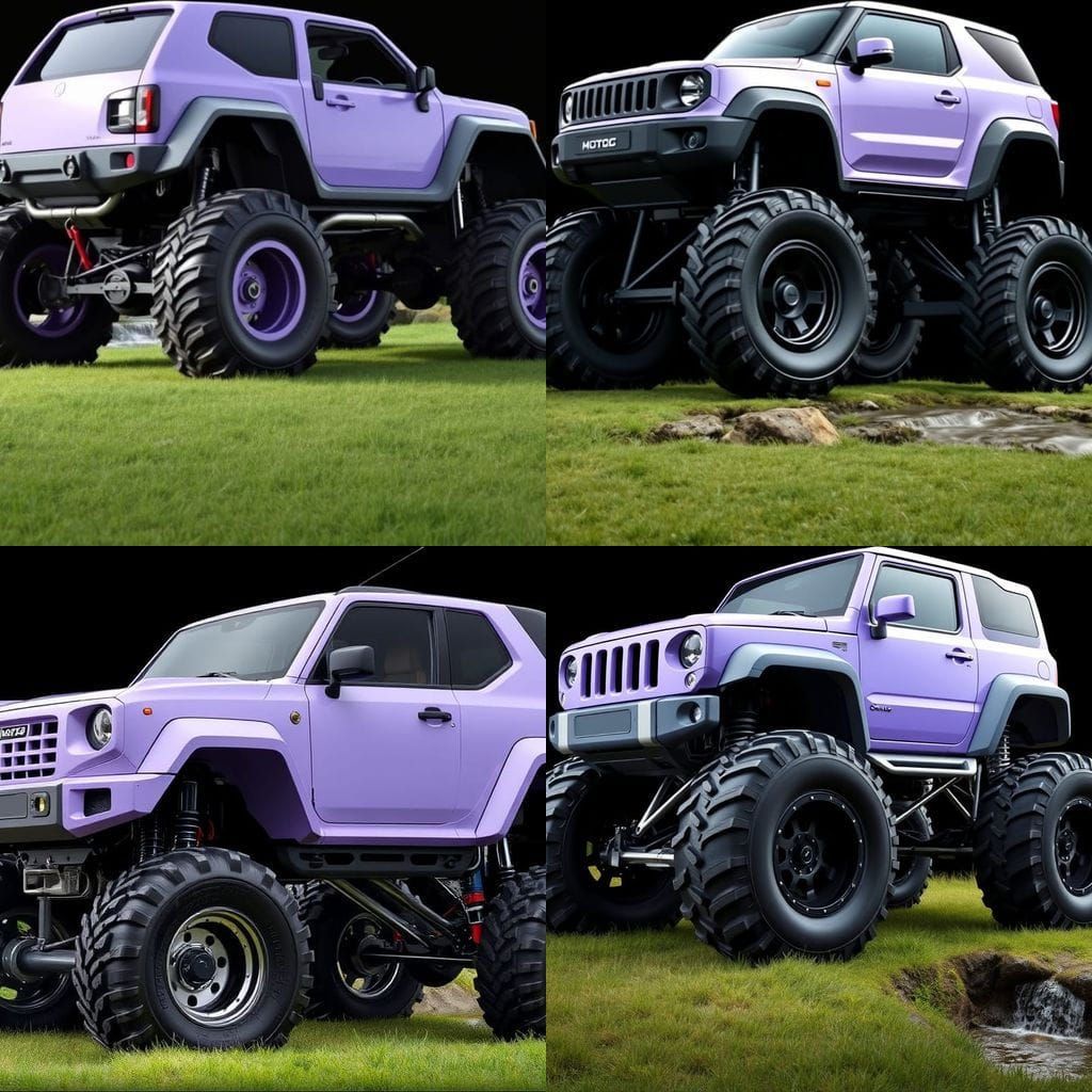 Modified Purple 6x6 SUV Ready for Adventure