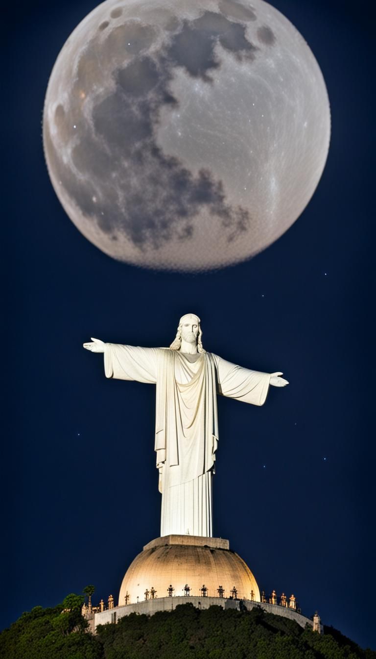 Christ the Redeemer Under Halo Moon, Rio
