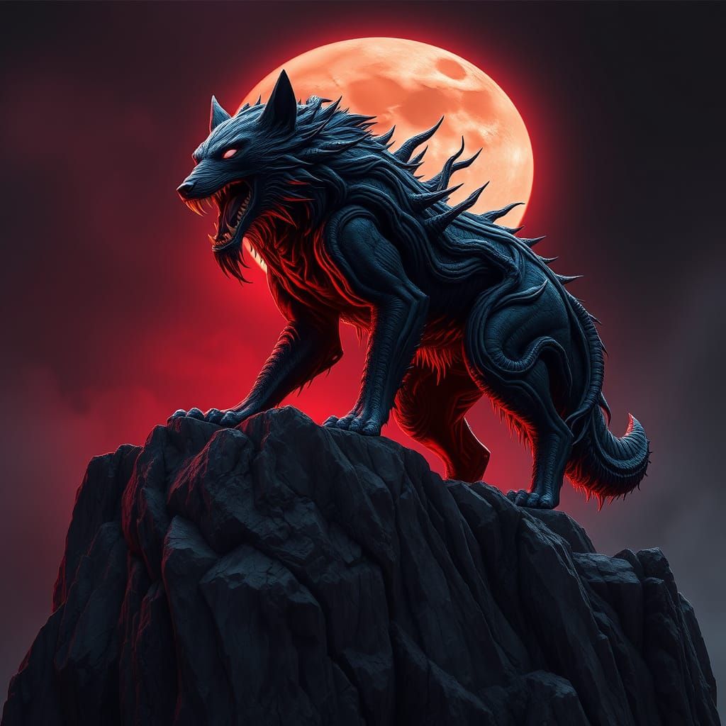 The Venomized Wolf – "The Alpha of the Black Hunt" Flux Schn...