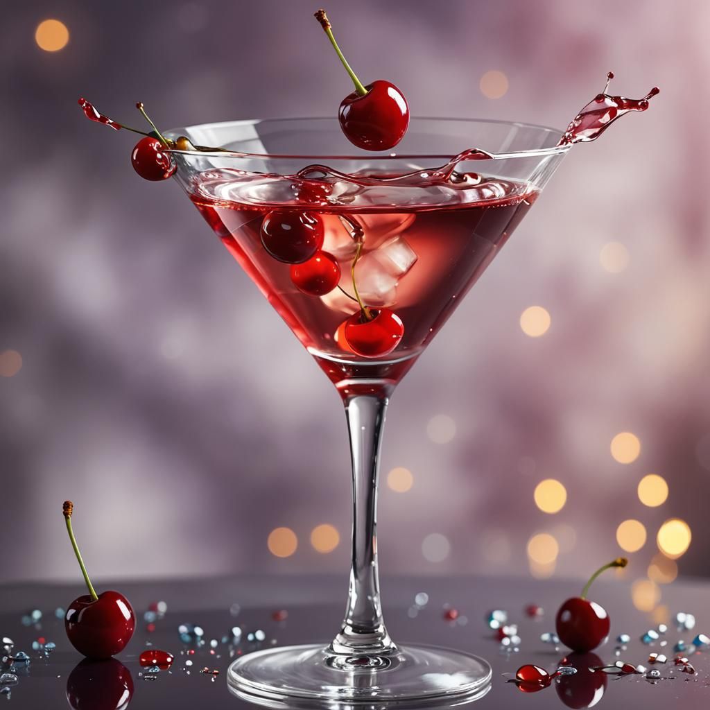 "Cherry-tini" Martini drink