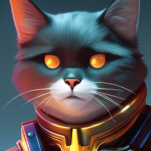 Disney Style Terminator Cat in Space