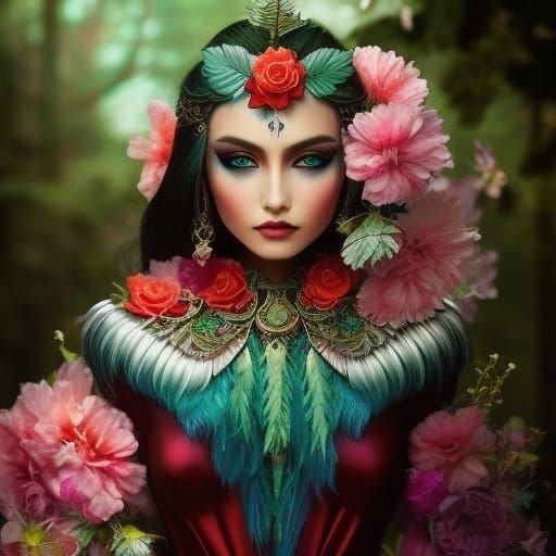 Raven in Watercolor Photoillustration Style