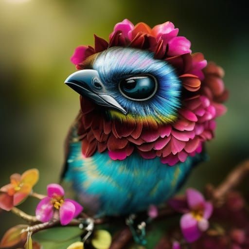 Stunning Raven in Watercolor Photoillustration