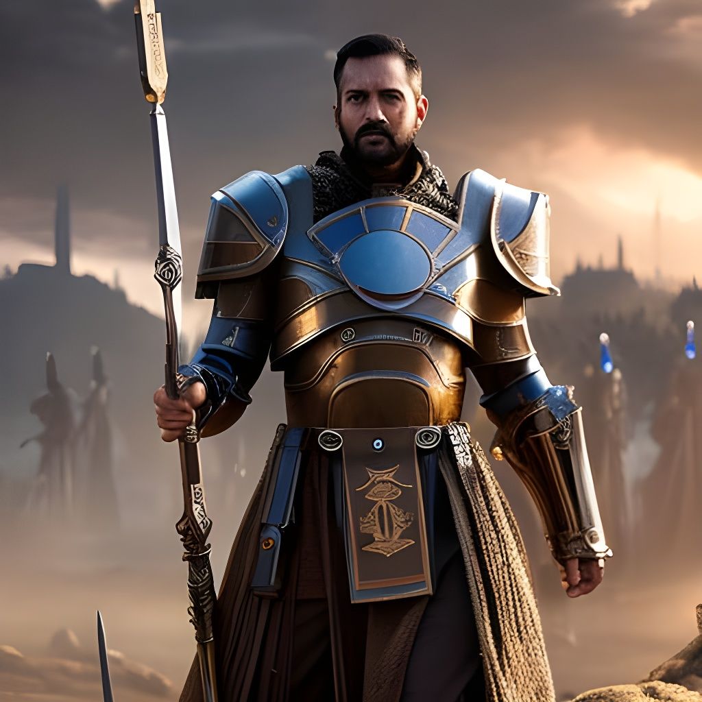 Robotic Roman Centurion in Dark Fantasy Style