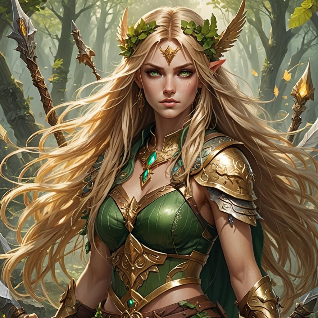 Fairy Barbarian Warrior with Golden Hair