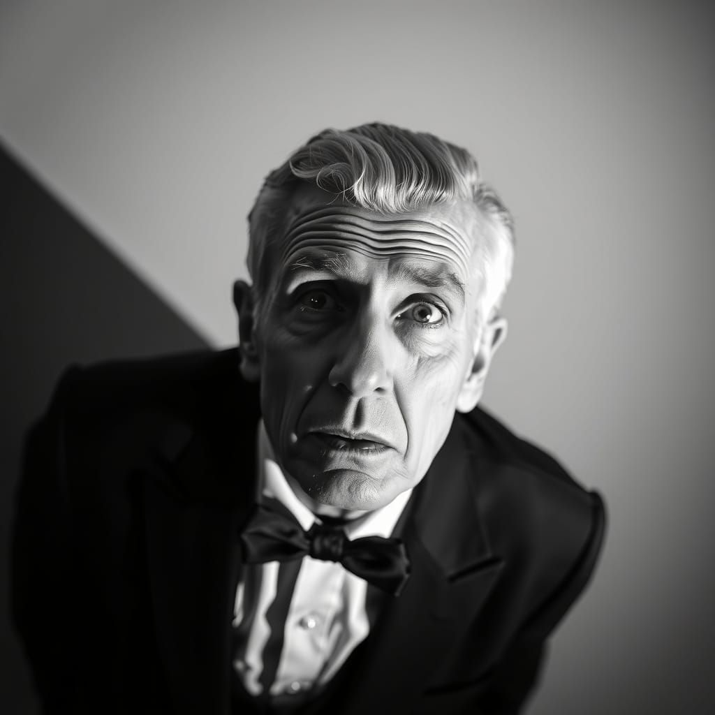 Monochrome Portrait of a 1950s Hollywood Crooner