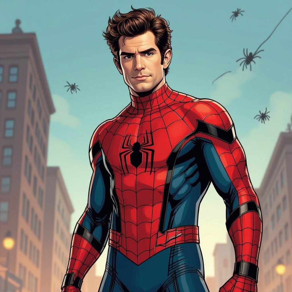 Spider-Man Comic Book Portrait in Steve McNiven Style