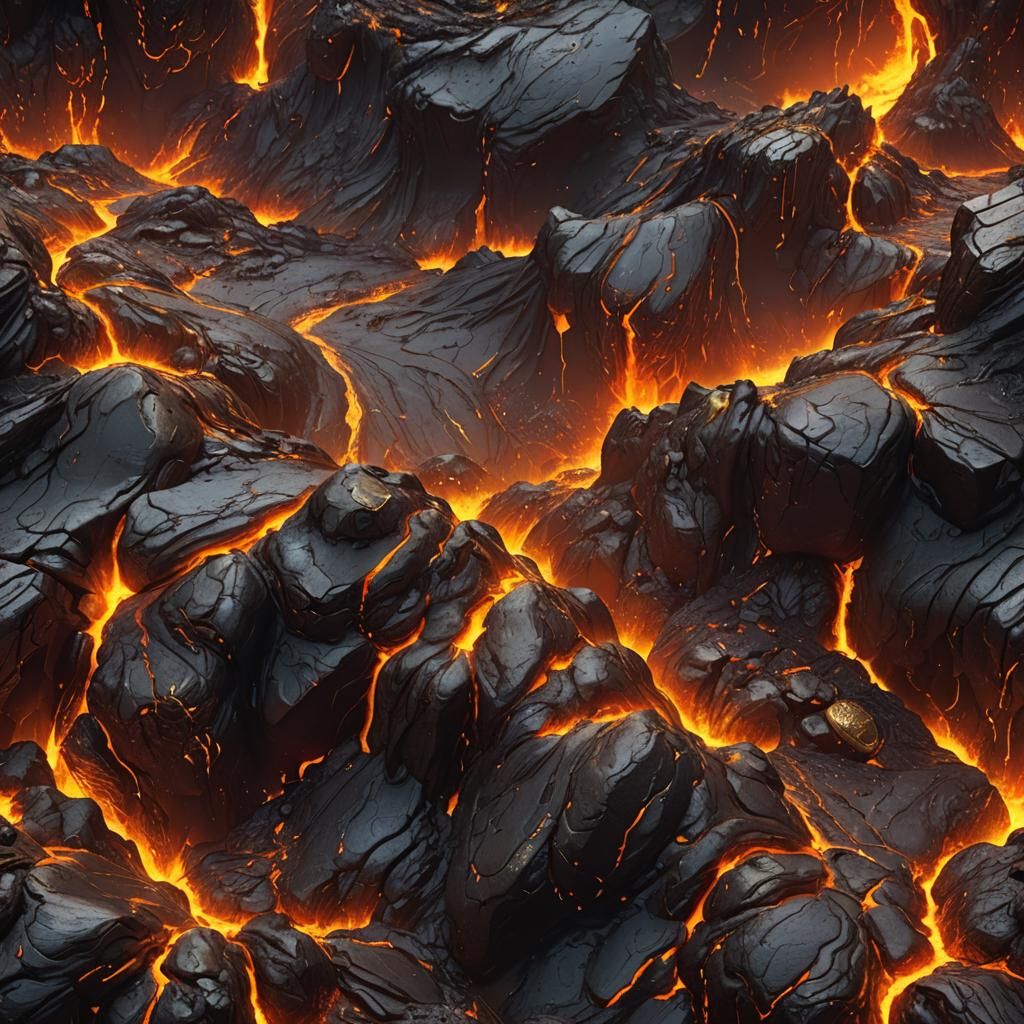 Golden Lava Fantasy Concept Art in Unreal Engine