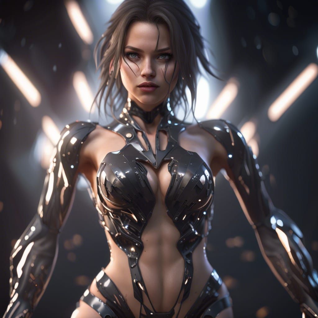 Beautiful Girl in Bodysuit: 8K Render