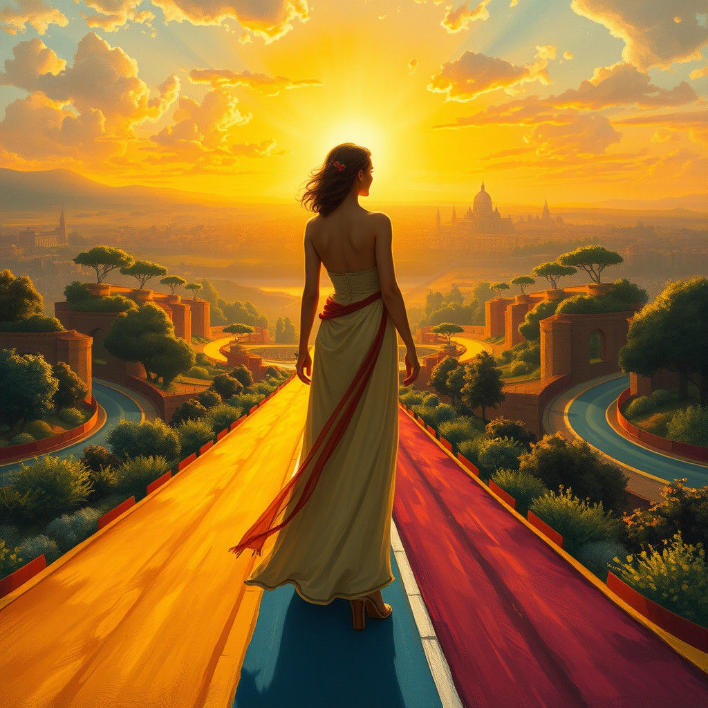 Majestic Woman at the Crossroads to Rome