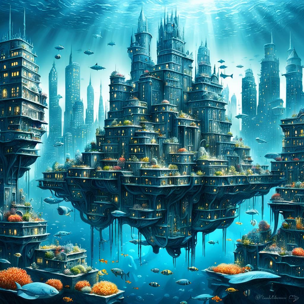 Futuristic Underwater City Concept