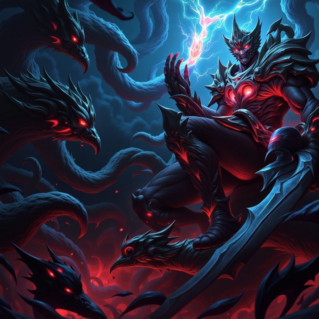 Epic Digital Painting with Lightning Skulls in a Maximalist ...