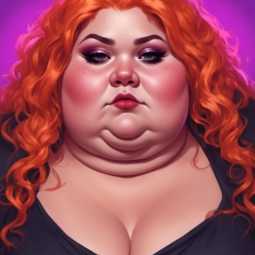 Gothic Plus-Size Woman with Round Face Close Up
