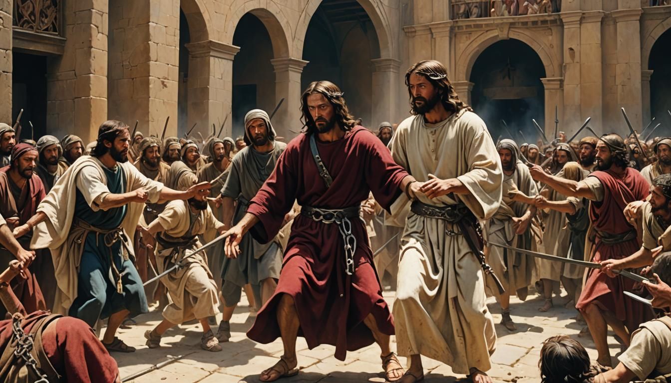 Flogging of Jesus: Hyperrealistic Historical Scene