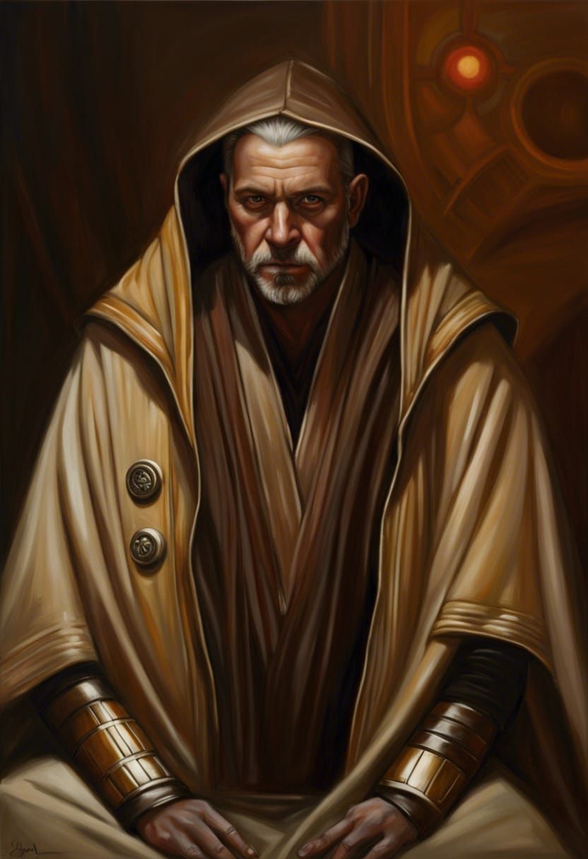 Kind Jedi Knight in Oil Painting Style