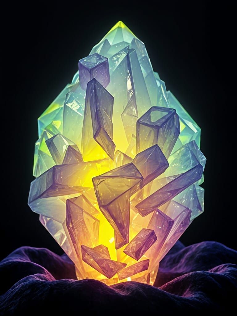 Vibrant Octarine Crystal in Photorealistic Detail