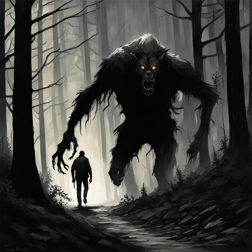 Skinwalker Stalks Hiker in Dark Woods