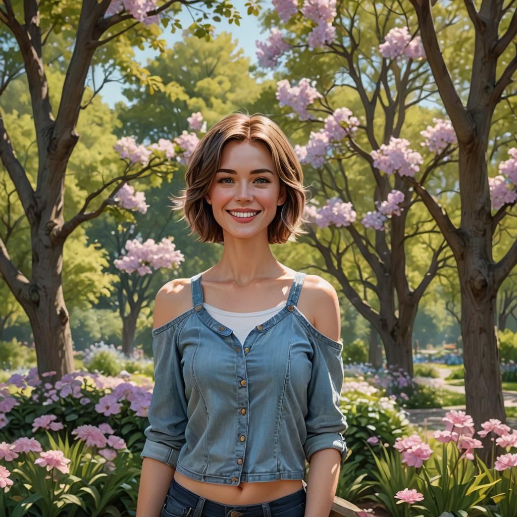 Beautiful Smiling Woman Portrait in Hyperrealistic Style