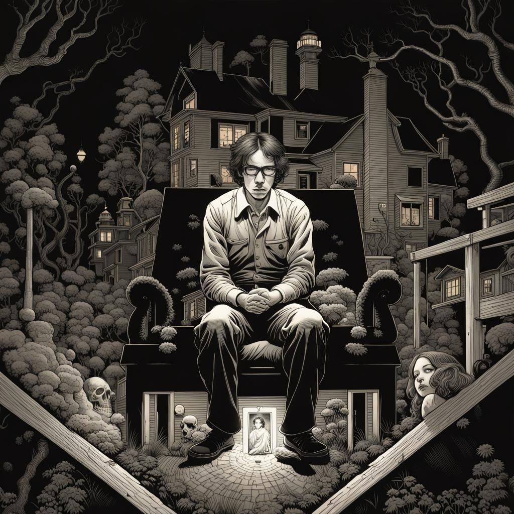 Eldritch Paranormal Punk in Black and White