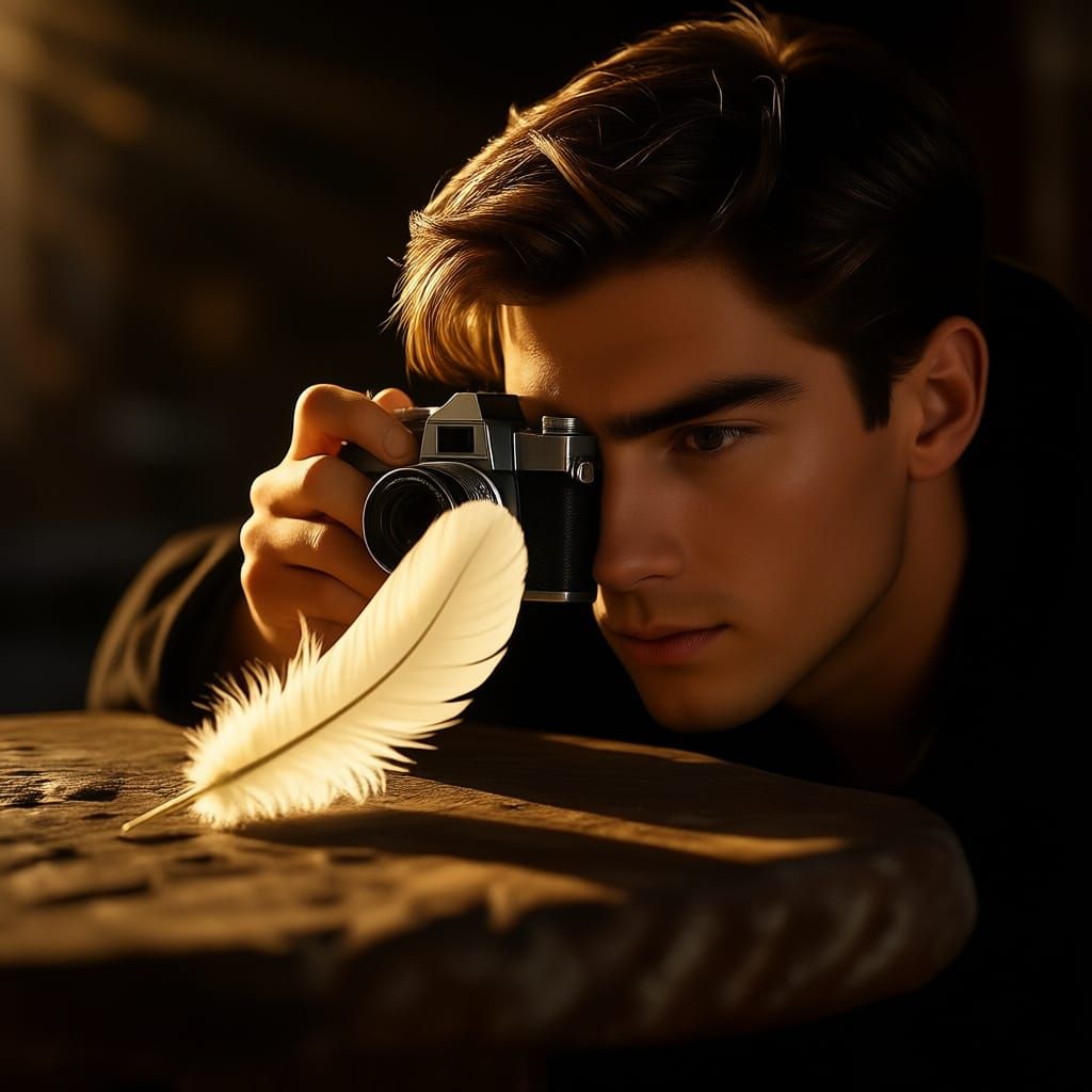 Photographer Focuses on Glowing Feather in Sunlight