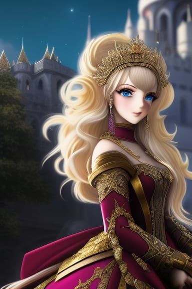 Anime-Inspired Medieval Princess in 16k Resolution
