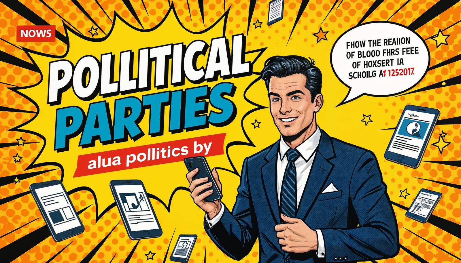 Comic-Style YouTube Thumbnail: Political Secrets Exposed