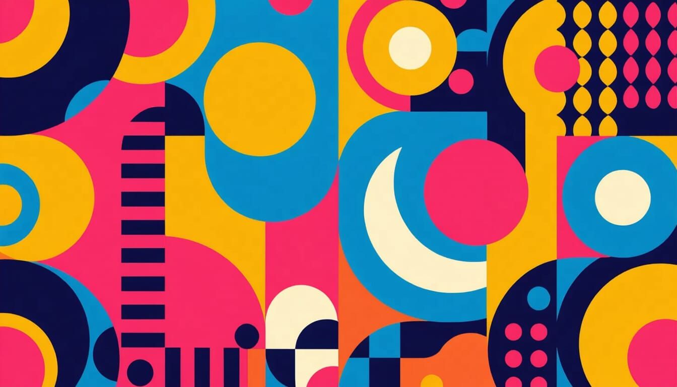 Retro Abstract Memphis Design in Vibrant Colors