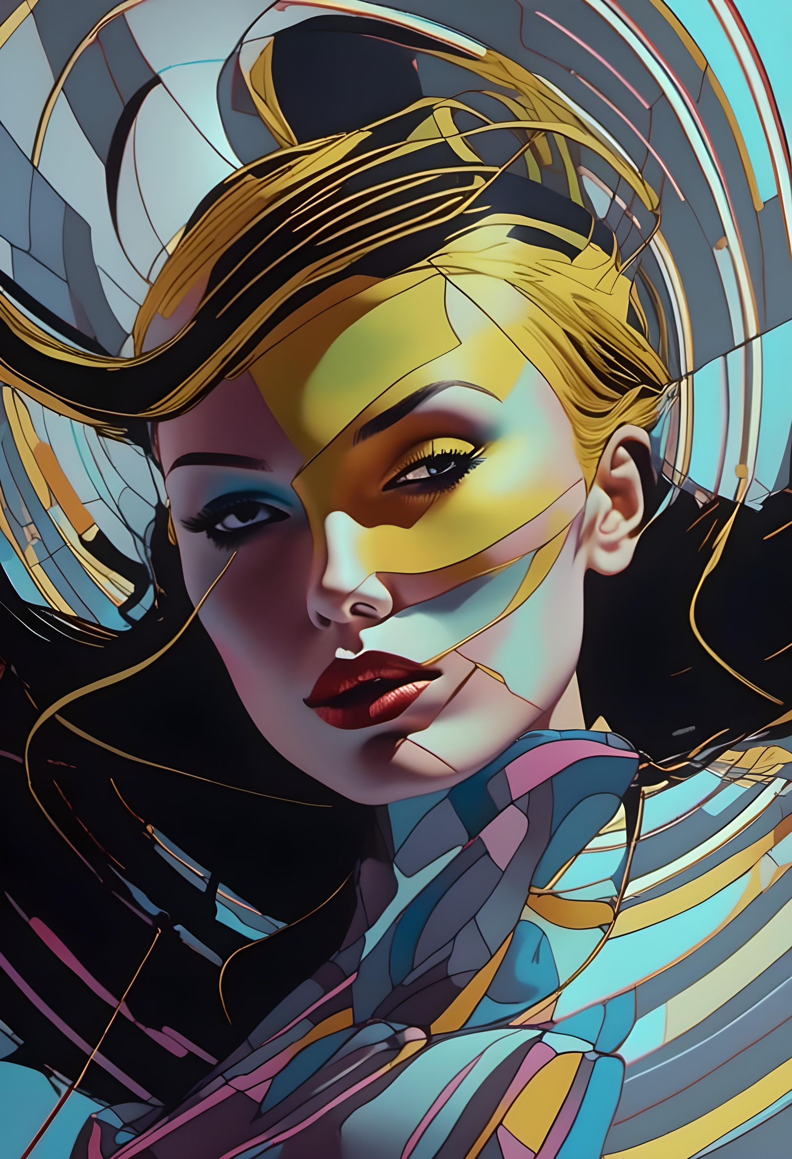 Abstract Pop Art in Bauhaus Style