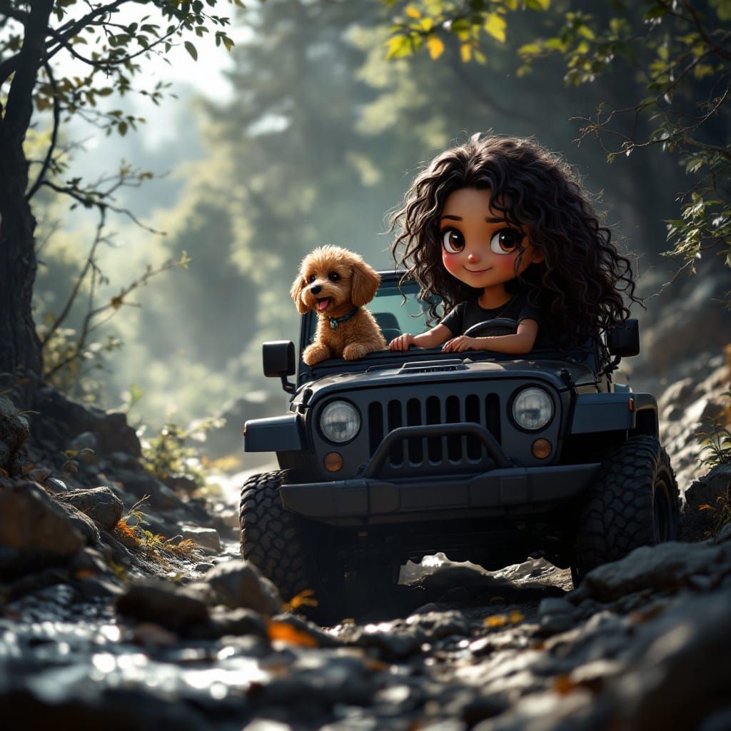 Chibi Adventurer Cruises Wilderness Trails in CGI Style