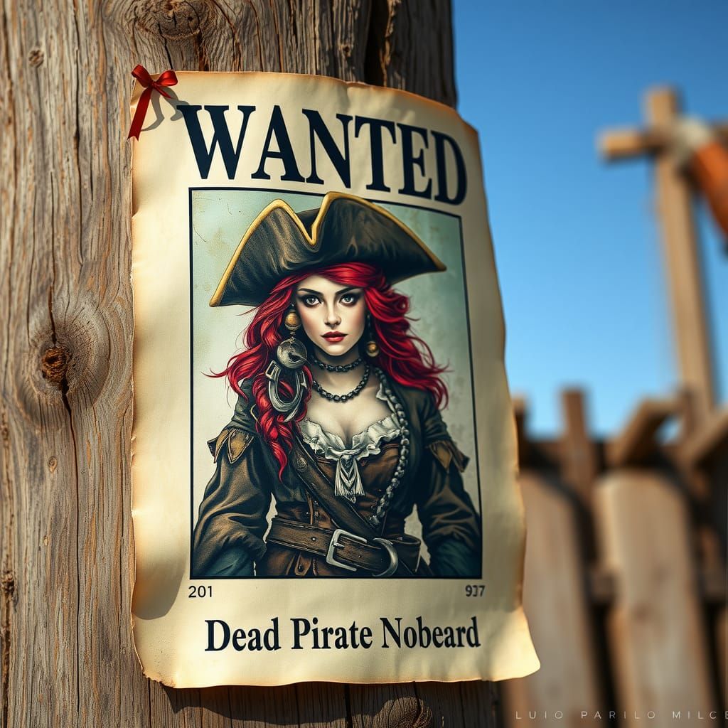 Wanted Pirate Poster in Fantasy Art Style