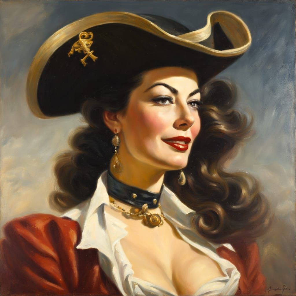 Ethereal Pirate Queen in Romanticism Style