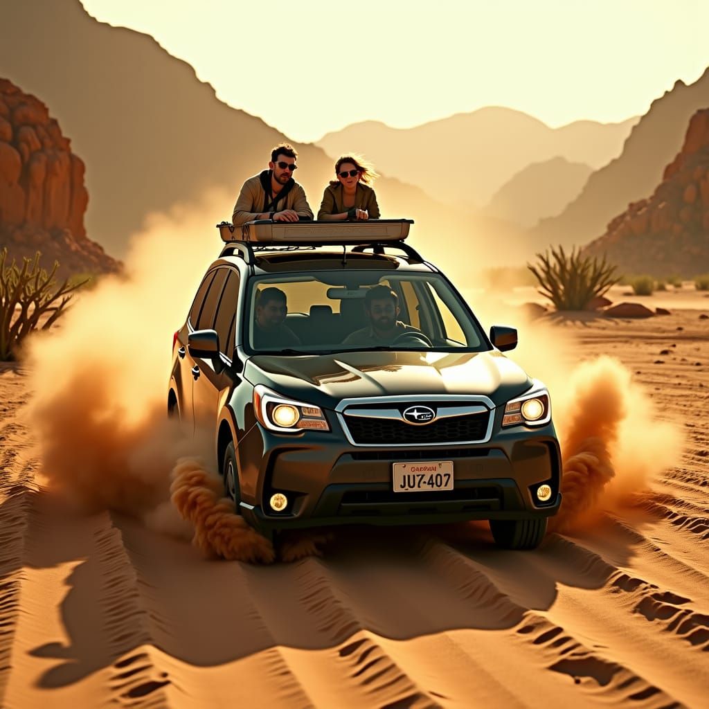 Subaru Forester in Sahara Desert, Cinematic Road Movie