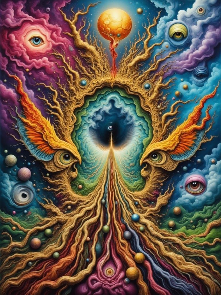 Man as Peacock Mutation in Fractal Devil's Mouth