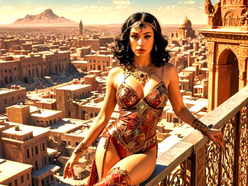 Dejah Thoris in Art Deco Martian Setting